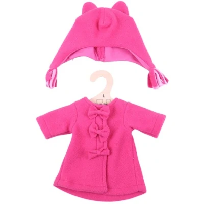 Afbeelding van Bigjigs Poppenkleren Roze fleece jas &amp; muts 35cm