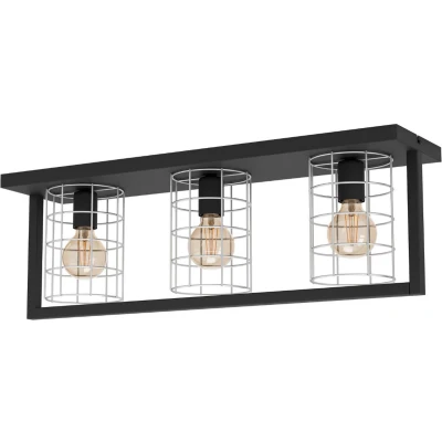 Afbeelding van EGLO Jubily Plafondlamp 77 cm E27 Staal Industrieel Zwart