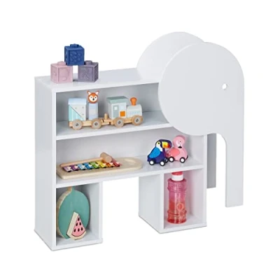 Afbeelding van Relaxdays kinderkast olifant kinderboekenkast speelgoedkast opbergkast speelgoed