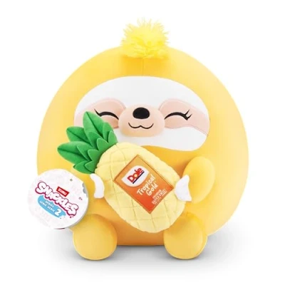 Afbeelding van Snackle Serie 2 ZURU 20 cm Krullend Knuffel met officiële merk Accessoires Sloth (Dole, Pineapple)