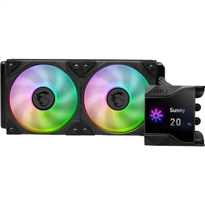 Image de MSI MPG CORELIQUID D240 Système de refroidissement liquide processeur Taille radiateur : 240 mm (pour LGA1150, LGA1151, LGA1155, LGA1156, LGA1200, LGA1700, AM4, AM5, TR4, sTRX4) cuivre 120