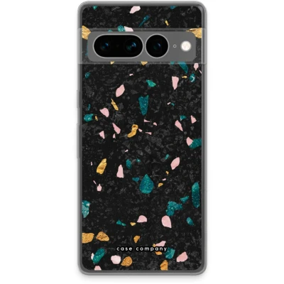Afbeelding van Case Company® hoesje geschikt voor Google Pixel 7 Pro Terrazzo N10 Soft Cover Telefoonhoesje Bescherming aan alle Kanten en Schermrand