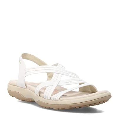 Afbeelding van Skechers Reggae Slim eenvoudig rekbare sportsandaal voor dames, Wit.