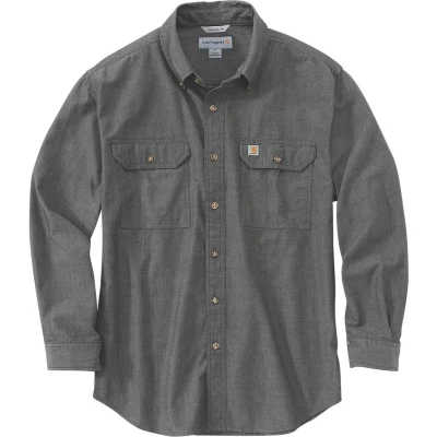 Afbeelding van Carhartt Shirt met lange mouwen, originele pasvorm, professioneel gebruik, overhemden voor heren (1 stuk), Chambray Tan Donker