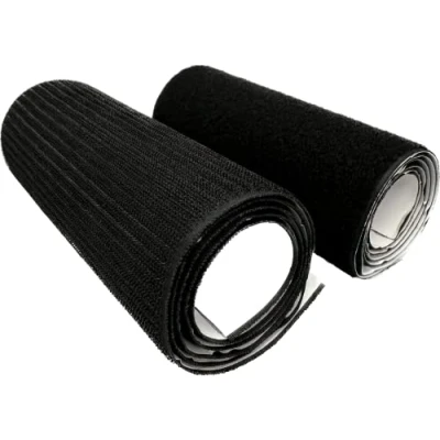 Afbeelding van On1shelf 1 m zelfklevende tape 18 cm breed en 17,8 lang met nylon klittenband zwart