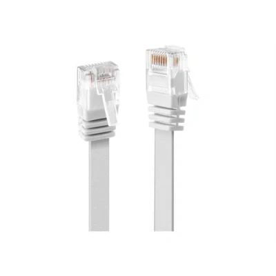 Image de Lindy Cordon de raccordement RJ 45 (M) pour 1 m UTP CAT 6 moulé plat blanc
