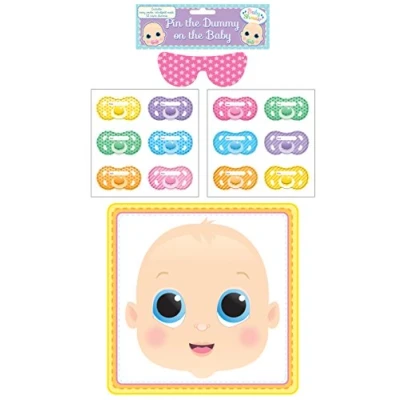 Afbeelding van Henbrandt Baby Shower Party Game Pin The Dummy fopspeen On