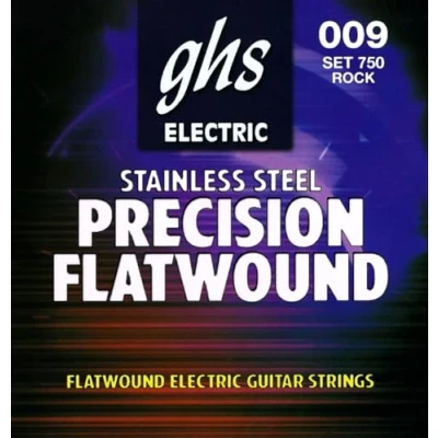 Afbeelding van GHS E Git.snaren,09 42,Precision Flatwound,Stainless Steel Elektrische gitaarsnaren