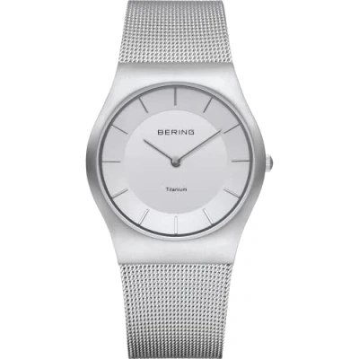 Afbeelding van BERING Dameshorloge analoog kwarts klassieke collectie horloge met armband van roestvrij staal en saffierglas 11935 000, Zilver/Zilver, zilver/zilver