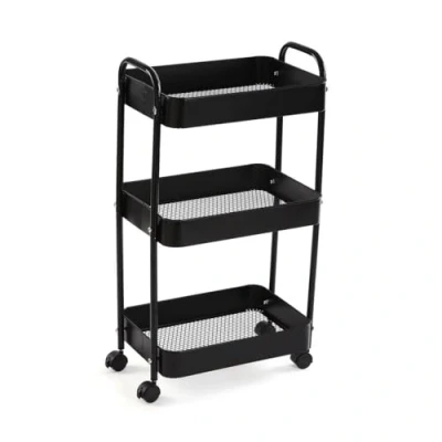 Afbeelding van Badkamerschappen Versa Zwart 30 x 76 46 cm