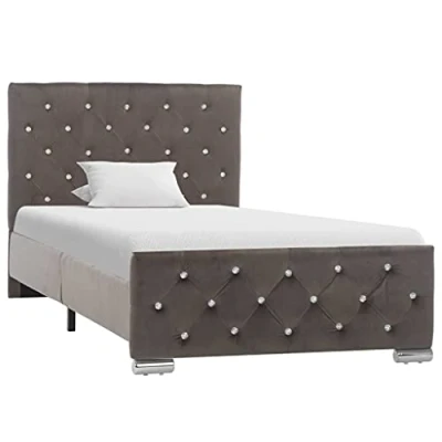 Afbeelding van vidaXL Bedframe, velours, 90 x 200 cm, grijs