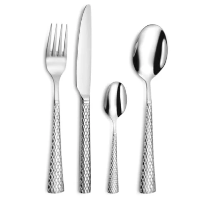 Image de Coffret ménagère 24 pièces Quadrille Premium Couzon Gris Inox