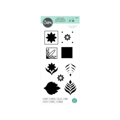 Afbeelding van Sizzix Layered Clear Stamps 9PK Geo Repeat 666144 Lisa Jones (01 23)