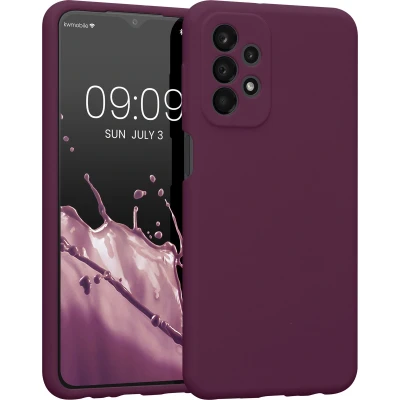 Afbeelding van kwmobile telefoonhoesje geschikt voor Samsung Galaxy A23 4G / 5G TPU backcover met siliconen coating Smartphone case in bordeaux violet