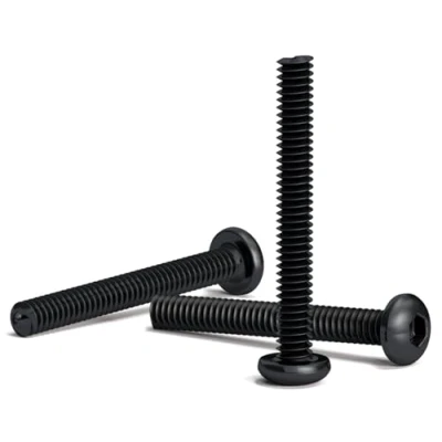 Afbeelding van Lot de 200 vis noires M2 x 16 mm avec Tête ronde hexagonale pour clé Allen en alliage d&#039;acier classe 12.9. Longueur : mm. bouton ISO 7380. Acier trempé au carbone haute dureté