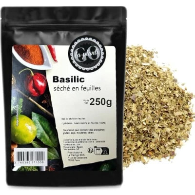Afbeelding van Gedroogde basilicum in bladeren 250 g LA PLANTIGO