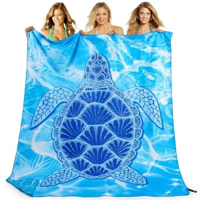 Afbeelding van KUOGAS strandhanddoek XXL 200 x 145 cm, grote sneldrogende microvezel handdoek, zandvrije badhanddoek, voor dames