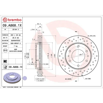 Afbeelding van Brembo Remschijven 09.A868.1X