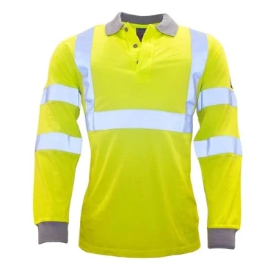 Afbeelding van Vlamvertragend Antistatisch Hi Vis Poloshirt met lange mouw maat Large