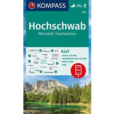Afbeelding van KOMPASS Wanderkarte 212 Hochschwab, Mariazell, Eisenwurzen 1:50.000