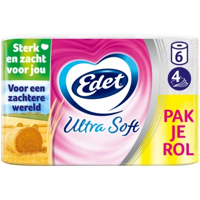 Afbeelding van Edet Ultra Soft 4 laags Toiletpapier Met Stro