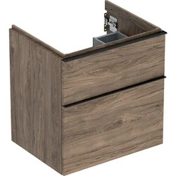 Afbeelding van Geberit iCon wastafelonderbouwkast met 2 schuifladen, noten hickory
