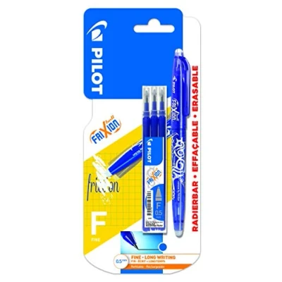 Afbeelding van PILOT Frixion Balpen, uitwisbaar, fijne punt, 0,5 mm, blauw + 3 vullingen