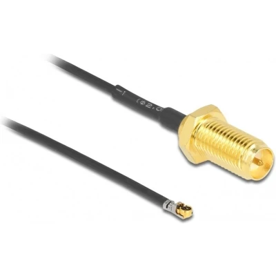Afbeelding van MHF 4L LK (v) RP SMA kabel Micro Coax (1,37 mm) 50 Ohm / zwart 0,50 meter