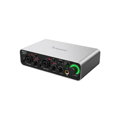 Afbeelding van MAONO audio interface, USB mixer met 60 dB voorversterker, 24 bit/192 kHz geluid in studiokwaliteit voor opname, muziekproductie, gitaar, Mac, PC, smartphone (PS22) grijs