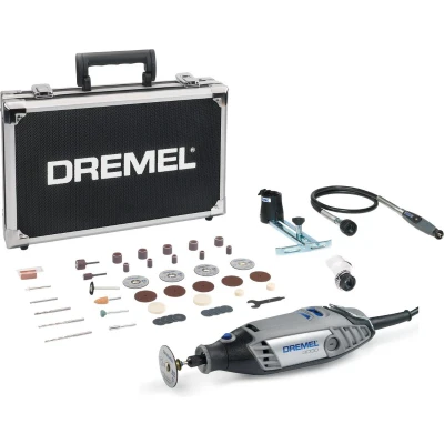 Afbeelding van Dremel Limited Edition 3000VF (3000 3/45) Inclusief 45 accessoires, Flexibele as, Lijn en Cirkelgeleider, Comfort Guard beschermkap luxueuze aluminium opbergkoffer