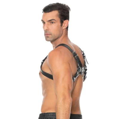 Afbeelding van Shots Ouch! Bulldog Leren Borst Harnas L/XL black