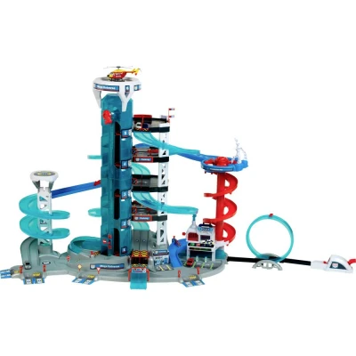Afbeelding van Klein Toys Bosch Car Service mega universe incl. elektronische cockpit, helikopterhaven, politiebureau, flitspaal, licht en geluidseffecten schaal 1:64 voertuigen multicolor