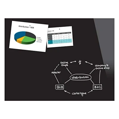 Afbeelding van Sigel glasmagneetbord Be!Board 120x90cm zwart SI B1401