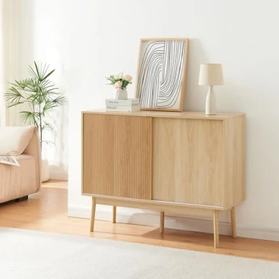 Afbeelding van Commode Landskrona dressoir 90x115x40 cm eikenkleurig [en.casa]