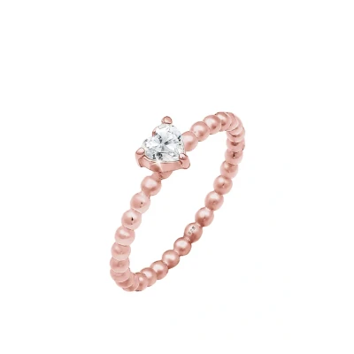 Afbeelding van Elli Heart Classic Ring Rose goldcoloured, Dames, Maat: 54, gold coloured