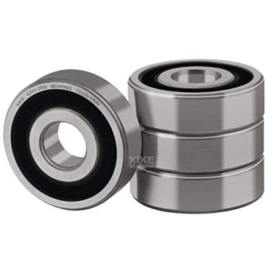 Afbeelding van XiKe 6201 2RS Kogellagers 12x32x10mm Verchroomd Staal/Voorgesmeerd/Rubberen Afdichtingen, 6201RS Diepe Groef Kogellagers, 4 Stuks.