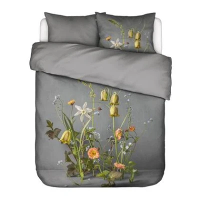 Afbeelding van ESSENZA Ficaria Dekbedovertrek Grijs Lits Jumeaux XL 260x200/220 cm