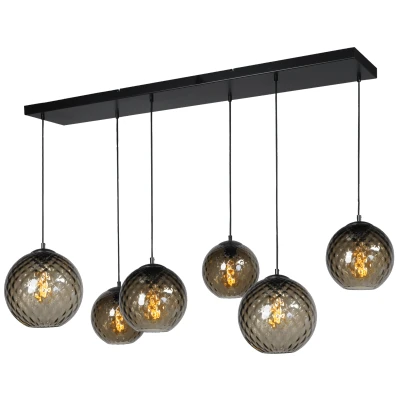 Afbeelding van Masterlight Baloton Hanglamp 6 lichts E27 Zwart
