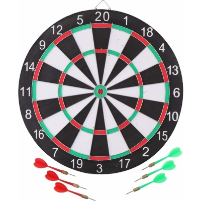 Afbeelding van Masterdarts Dartbord met Marker Ø 42 cm. 6 Pijlen Tweezijdig Rood/Groen