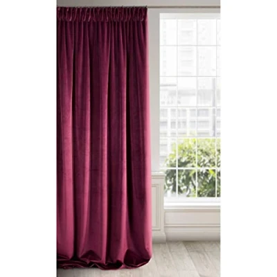 Afbeelding van Eurofirany Ria Gordijn Fluweel Donkerbordeaux 1 STK. Zacht lint Elegant Hoogwaardig Glamour Slaapkamer Woonkamer Lounge, Donker Bordeaux, 140x270cm