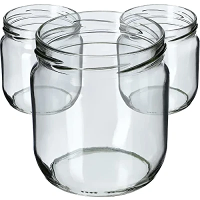 Afbeelding van KADAX Set van 48 jampotten met schroefdeksel, 425 ml, voor jam, honing, zonder deksel