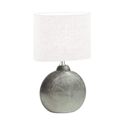 Afbeelding van Fischer &amp; Honsel Tobse tafellamp Houtkleur Zandkleurige stoffen en linnen lampenkap L: 23,00 cm, b: 13,00 H: 39,00 cm met koordschakelaar 1 x E14 max. 25 W