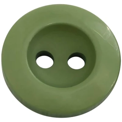Afbeelding van AERZETIX C74091 Set van 10 ronde naai knopen Ø 15 x 3 mm met 2 gaten 24L L24 kleur groen kunststof opening fournituren naaien decoratie kleding