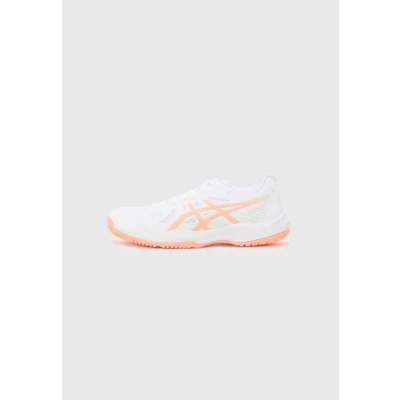 Afbeelding van Asics Upcourt Volleybalschoenen, Heren, Maat: 43.5, White/vivid coral Imitatieleer/ textiel