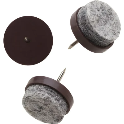 Afbeelding van Deltafix Meubelviltglijders 24mm bruin 12 stuks schroefbaar, beschermend en geluiddempend