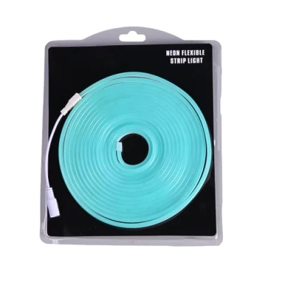 Afbeelding van Jandei Flexibele neonlichtstrip, 12 V, 5 m, 6 x mm, 120 leds/meter. Snijd elke 2,5 cm. Binnen en buitendecoratie, Perfect voor thuis, bedrijven... (hemelsblauw)