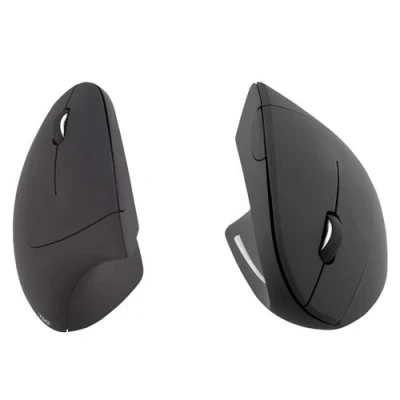 Image de T&#039;nB Ergo WIRELESS ERGONOMIC MOUSE Souris pour gauchers optique 5 boutons sans fil 2.4 GHz récepteur USB noir, argent
