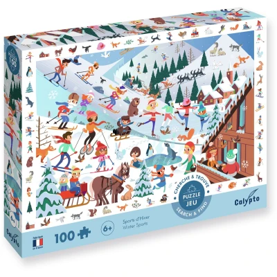 Afbeelding van SentoSphère Puzzel Zoek en Vind Wintersport 100 stukjes