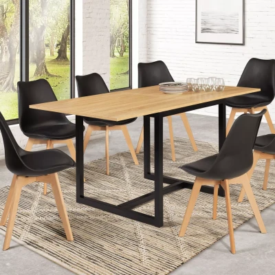 Image de Table à manger extensible DETROIT 6 8 personnes 80 160 cm design industriel