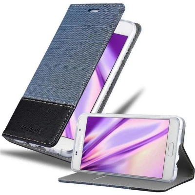 Afbeelding van Cadorabo Hoesje geschikt voor Samsung Galaxy A7 2016 in DONKERBLAUW ZWART Beschermhoes met magnetische sluiting, standfunctie en kaartvakje Book Case Cover Etui